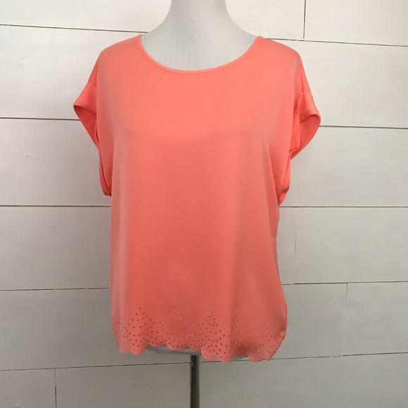J. Crew Silk Laser Cut Top - Picture 1 of 3